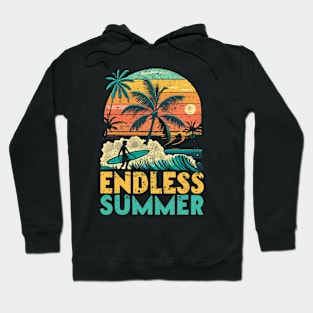 Endless Summer Surfing Vintage Retro Hoodie